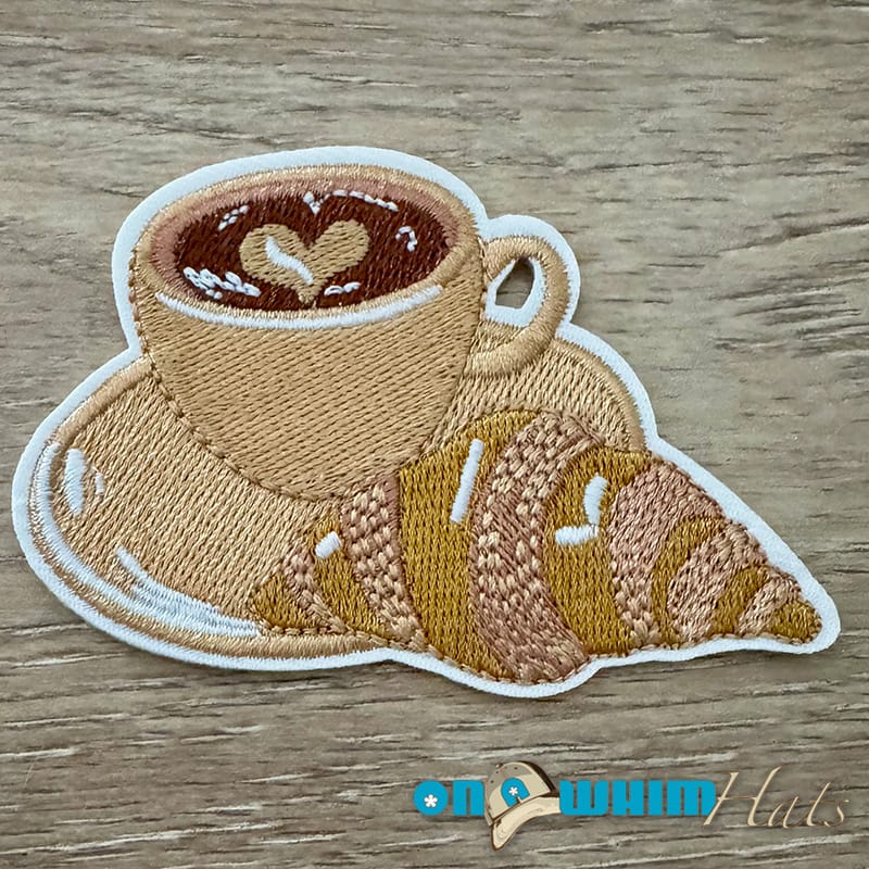 On A Whim Hats Morning Love Embroidered Iron-On Patch