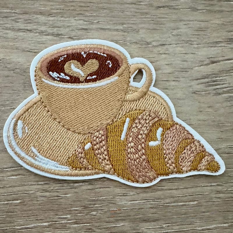 On A Whim Hats Morning Love Embroidered Iron-On Patch