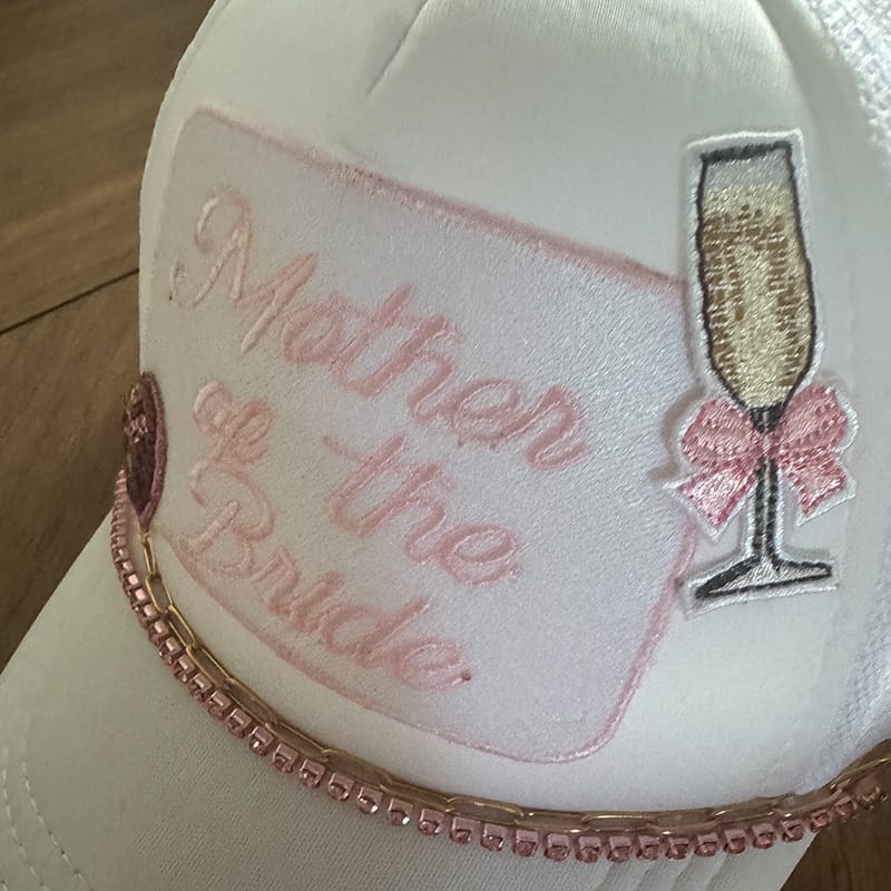 On A Whim Hats Mother of the Bride Handmade Trucker Hat