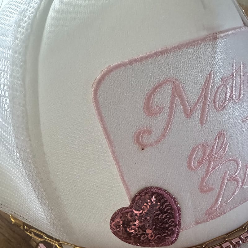 On A Whim Hats Mother of the Bride Handmade Trucker Hat