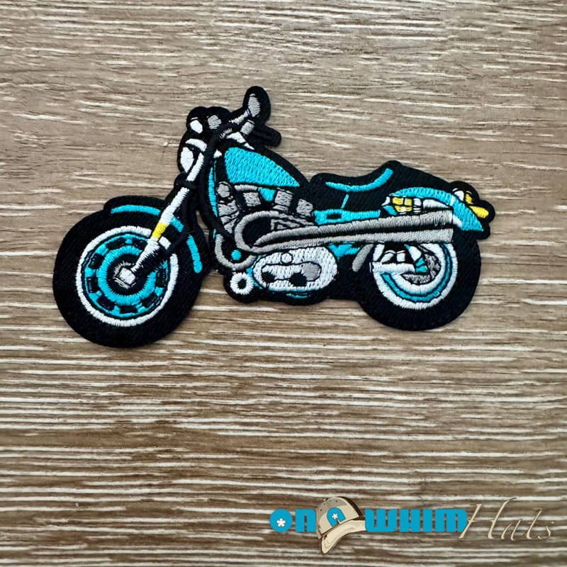 On A Whim Hats Motorcycle Iron-On Patch