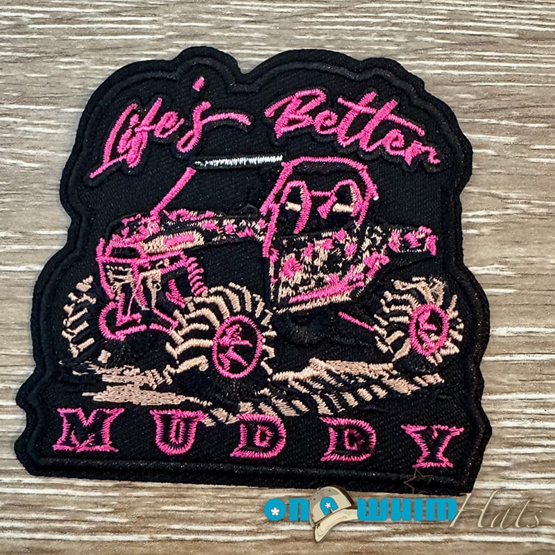 On A Whim Hats Muddy Iron-On Patch