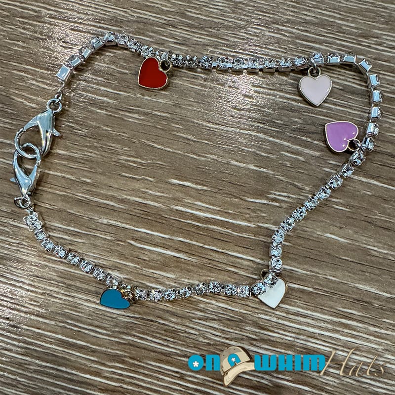 On A Whim Hats Multi-Color Heart Hat Chain