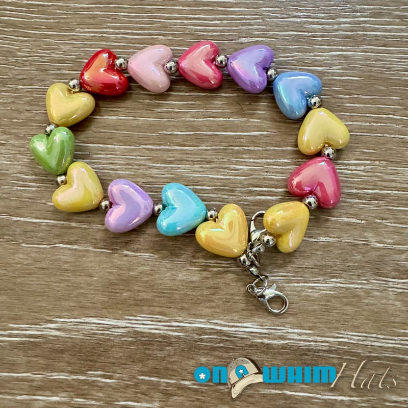 On A Whim Hats Multi-Color Heart Hat Chain