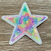 On A Whim Hats Multi-Color Star Sequin Iron-On Patch