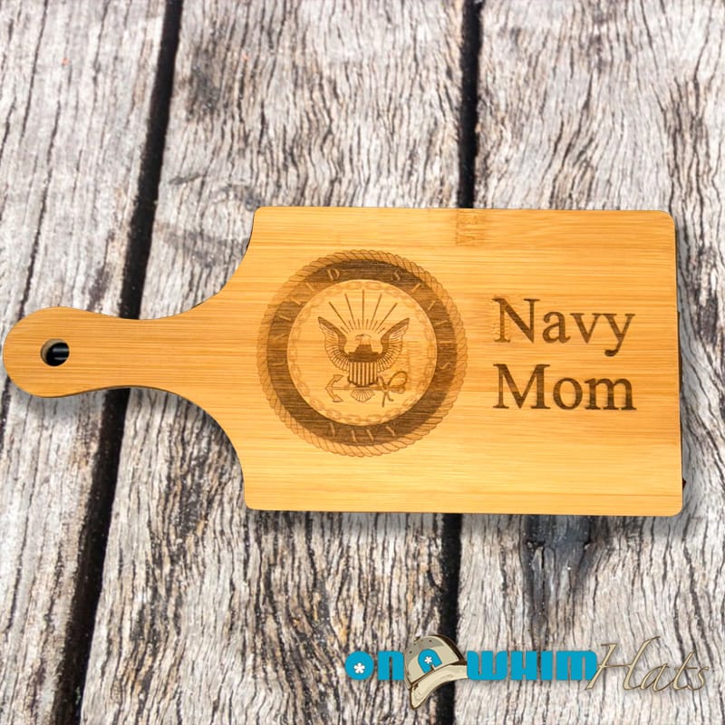 On A Whim Hats Navy Custom Laser Engraved Cutting Boards