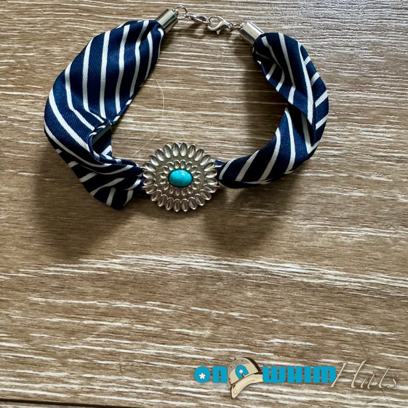 On A Whim Hats Navy Scarf Hat Chain