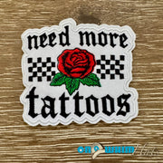 On A Whim Hats Need More Tattoos Iron-On Patch