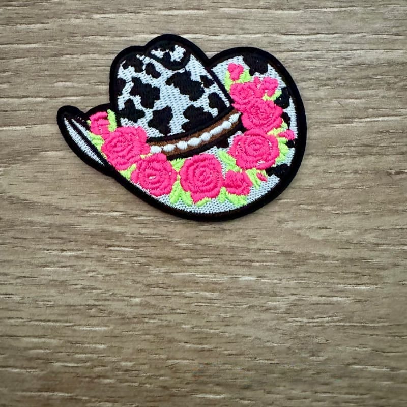 On A Whim Hats Neon Cowgirl Hat Iron-On Patch