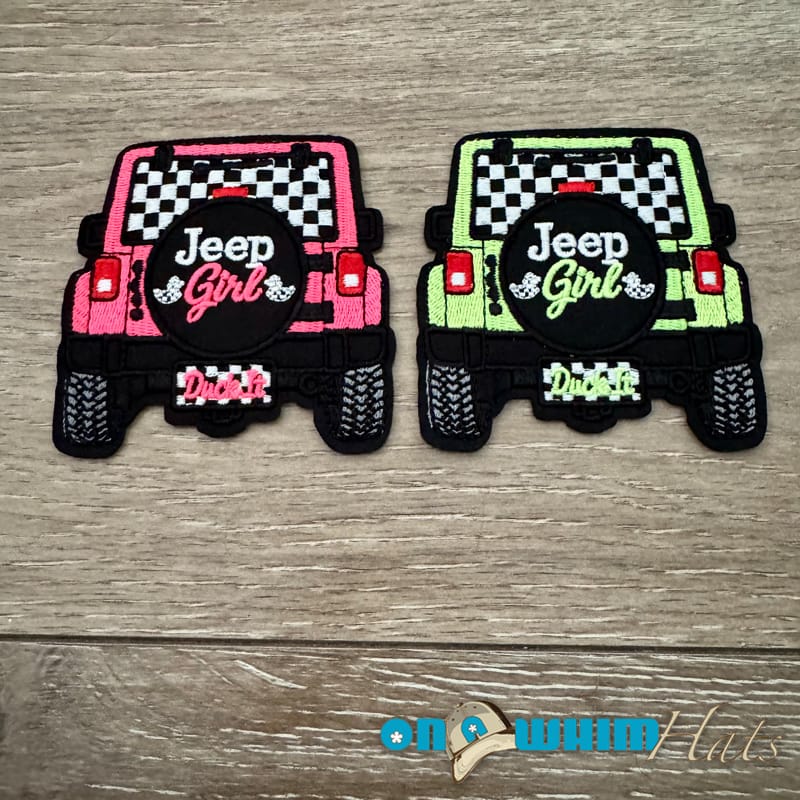 On A Whim Hats Neon Jeep Girl Iron-On Patch