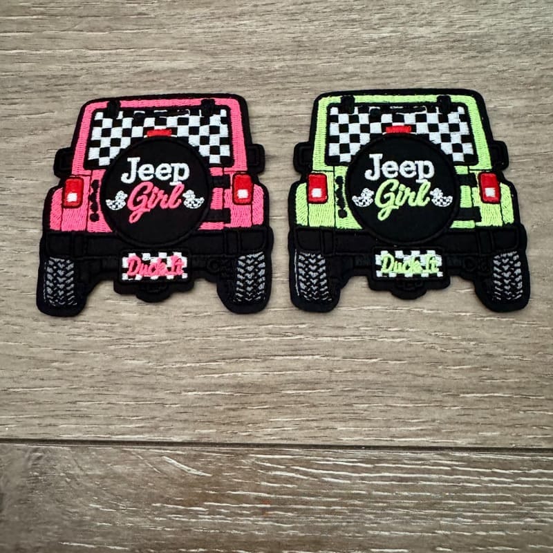 On A Whim Hats Neon Jeep Girl Iron-On Patch