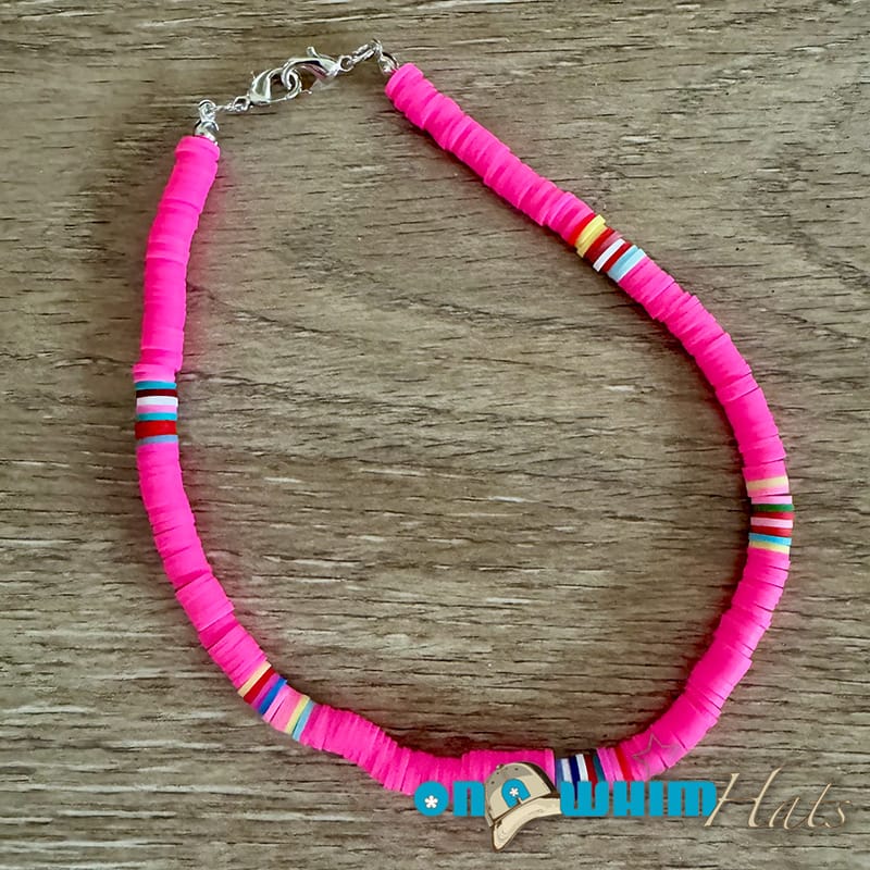 On A Whim Hats Neon Pink Colorful Hat Chain