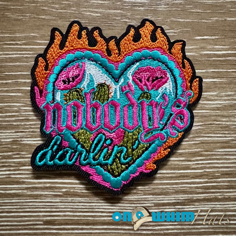 On A Whim Hats Nobody's Darlin' Iron-On Patch