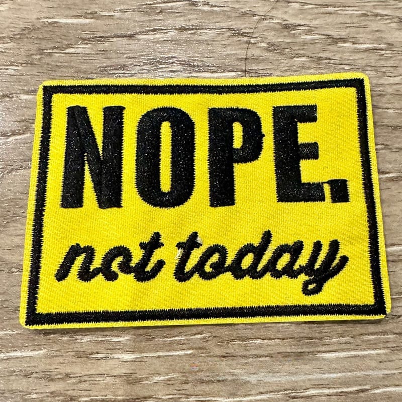 On A Whim Hats Not Today Embroidered Iron-On Patch
