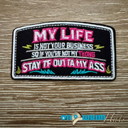 On A Whim Hats Not your Business Iron-On Patch