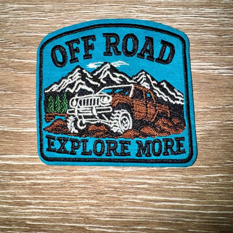On A Whim Hats Off Road Leather Iron-On Patch