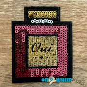 On A Whim Hats Oui Sequin Iron-On Patch