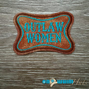 On A Whim Hats Outlaw Women Iron-On Leather Patch