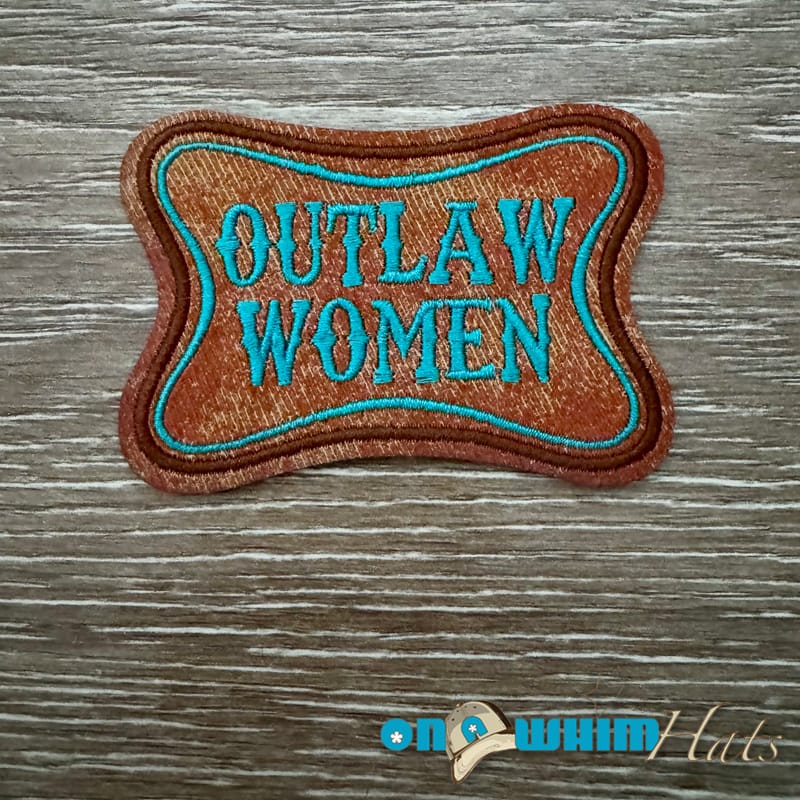 On A Whim Hats Outlaw Women Iron-On Leather Patch