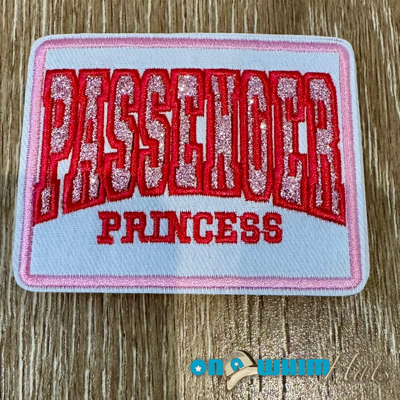 On A Whim Hats Passenger Princess Iron-on Embroidered Patch