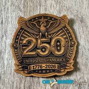 On A Whim Hats America 250 Leatherette Iron-On Patch