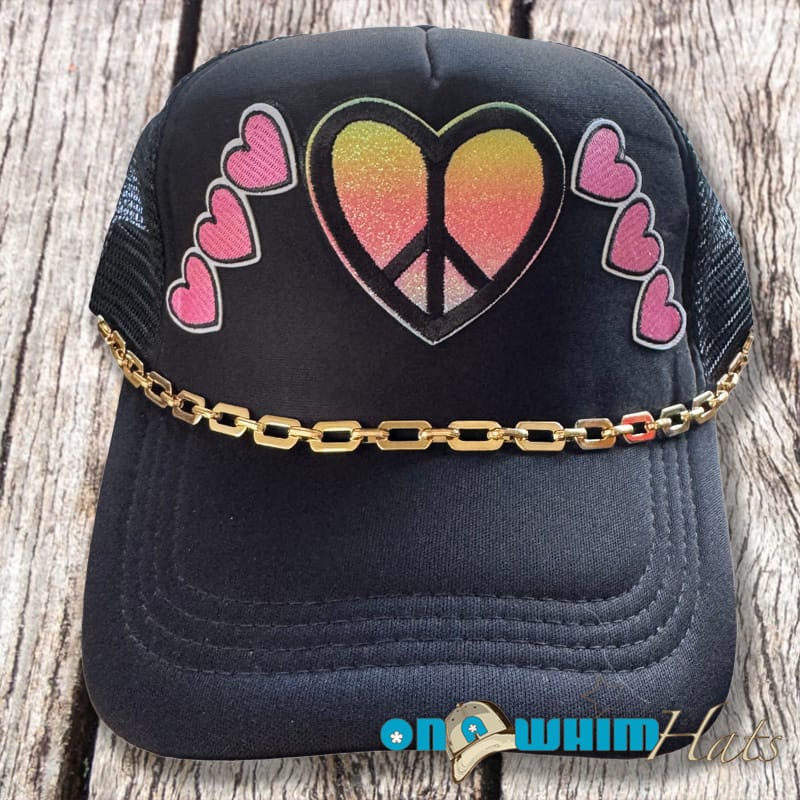 On a whim Hats Peace Heart - Pink