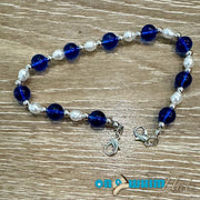 On A Whim Hats Pearl and Blue Hat Chain