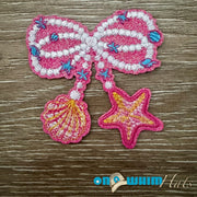 On A Whim Hats Pearl Seashells Iron-On Patch