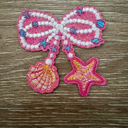 On A Whim Hats Pearl Seashells Iron-On Patch