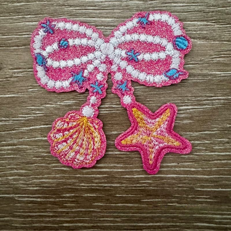 On A Whim Hats Pearl Seashells Iron-On Patch