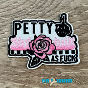On A Whim Hats Petty AF White Iron-On Patch