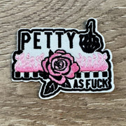 On A Whim Hats Petty AF White Iron-On Patch