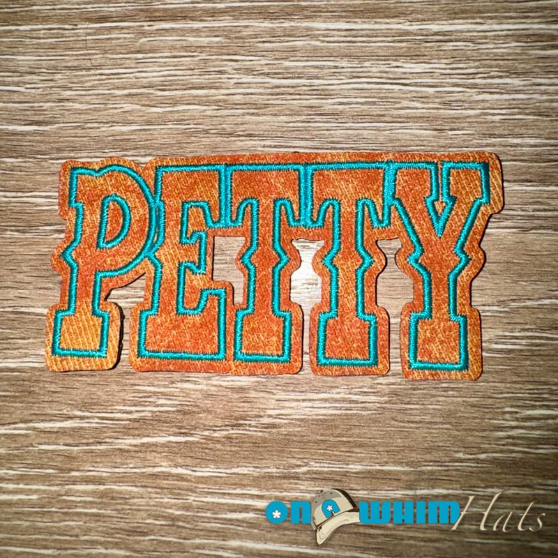 On A Whim Hats Petty Leather Iron-On Patch