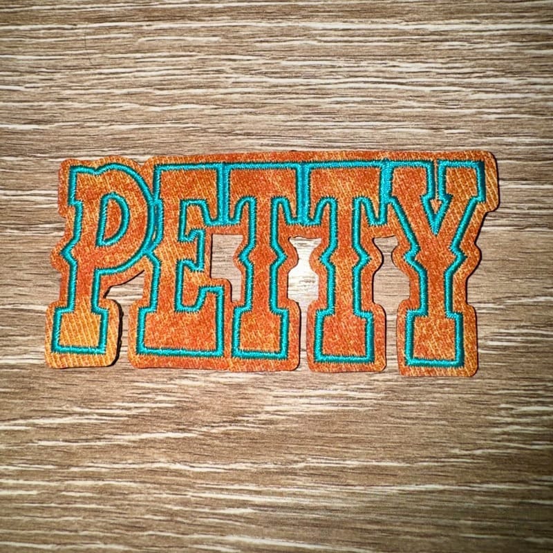 On A Whim Hats Petty Leather Iron-On Patch