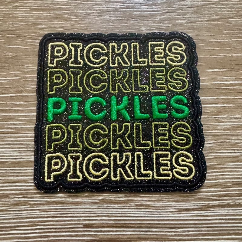 On A Whim Hats Pickles Iron-On Patch