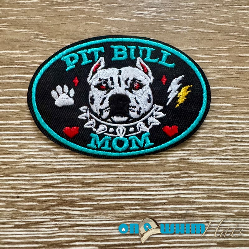 On A Whim Hats Piitbull Mom Iron-On Patch