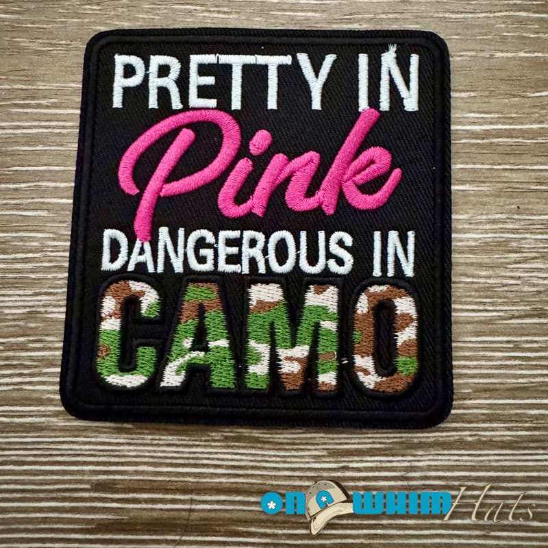 On A Whim Hats Pink Camo Iron-On Patch