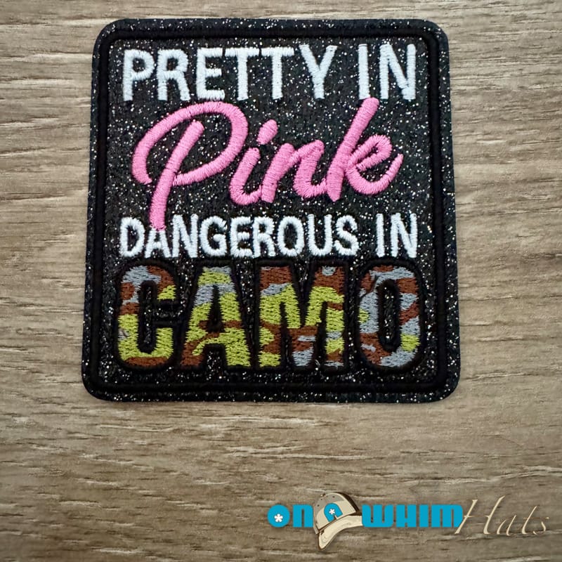 On A Whim Hats Pink Camo Iron-On Patch