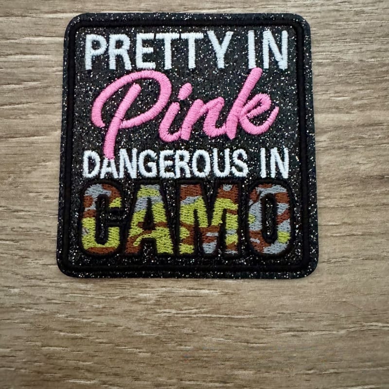 On A Whim Hats Pink Camo Iron-On Patch