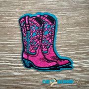 On A Whim Hats Pink Cowboy Boots Iron-On Patch