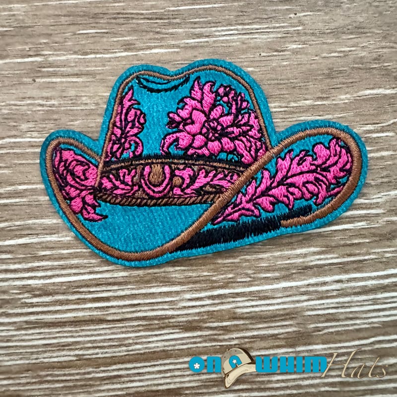On A Whim Hats Pink Cowboy Hat Iron-On Patch