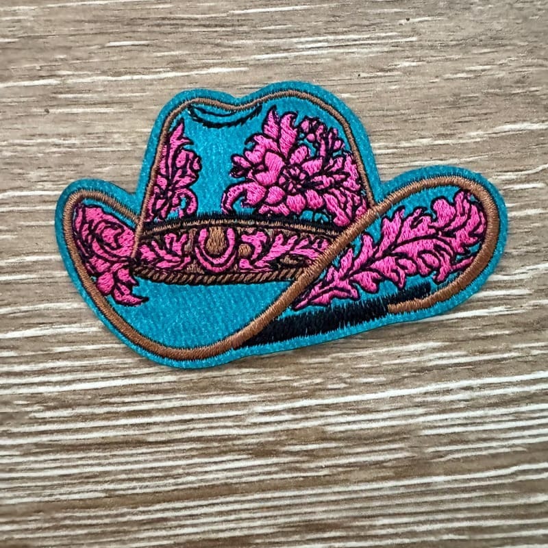 On A Whim Hats Pink Cowboy Hat Iron-On Patch