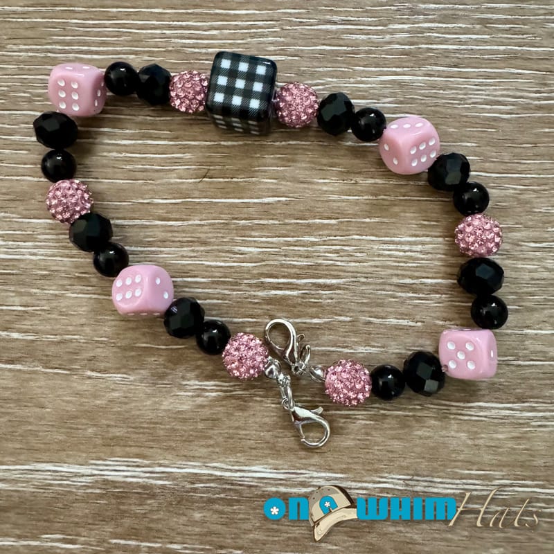 On A Whim Hats Pink Dice Hat Chain