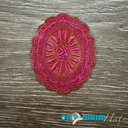 On A Whim Hats Pink Emblem Iron-On Leather Patch