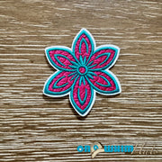 On A Whim Hats Pink Flower Iron-On Patch