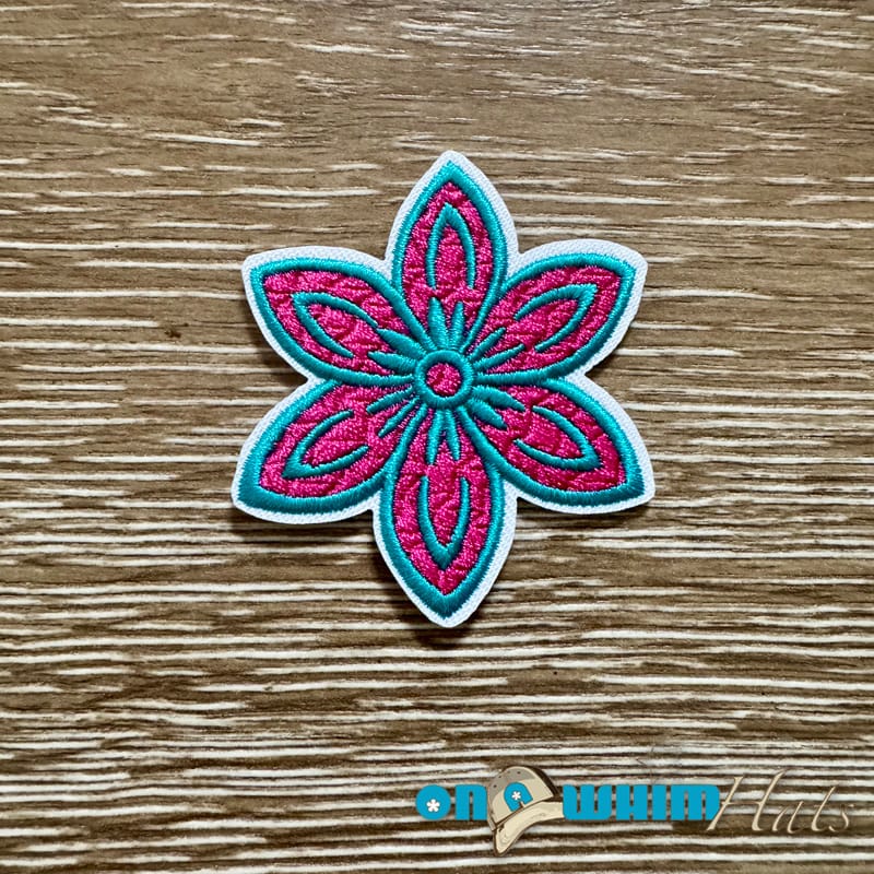 On A Whim Hats Pink Flower Iron-On Patch