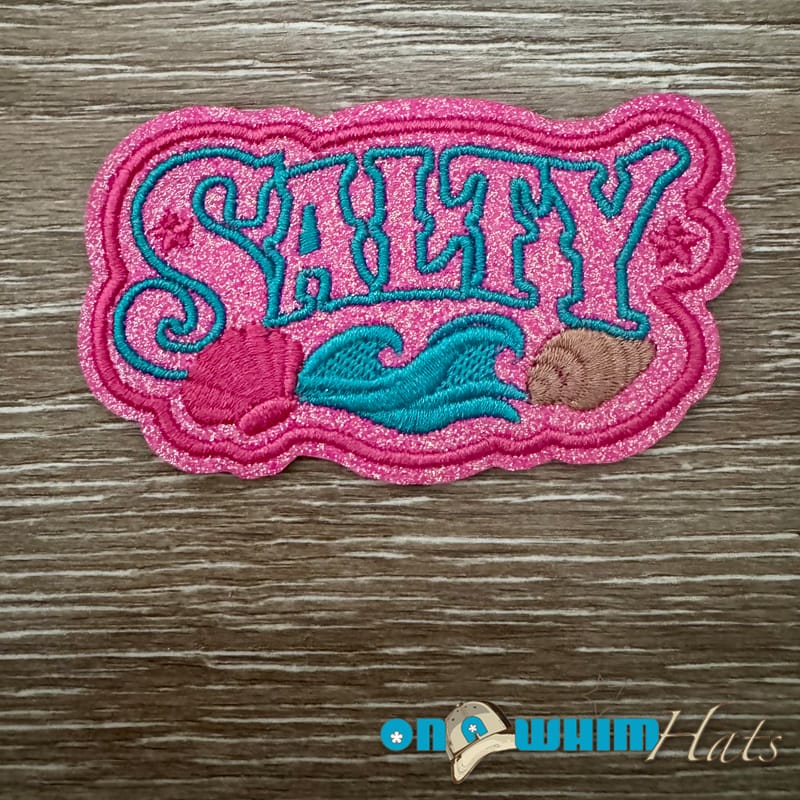 On A Whim Hats Pink Glitter Salty Iron-On Patch
