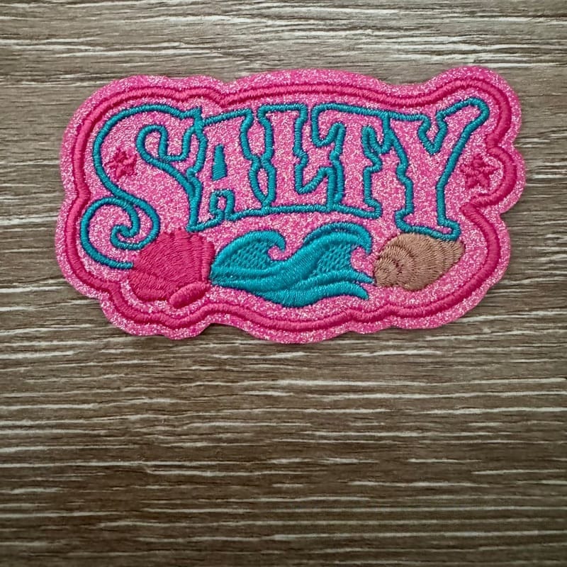 On A Whim Hats Pink Glitter Salty Iron-On Patch