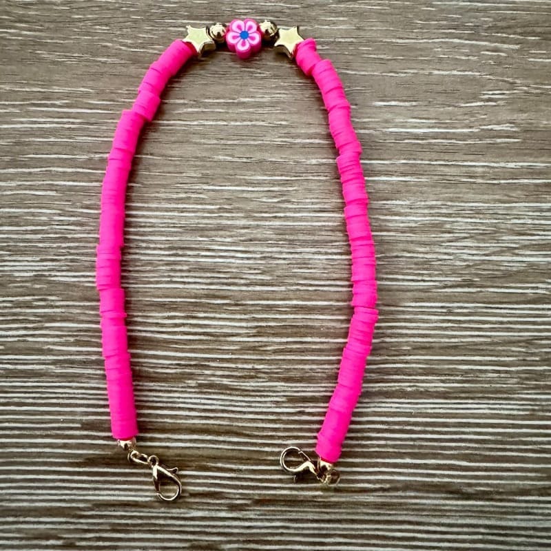 On A Whim Hats Pink Hat Chain with Flower