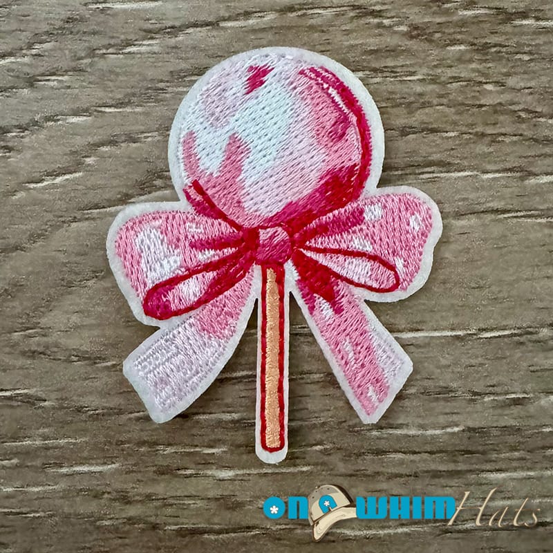 On A Whim Hats Pink Lolly Iron-On Patch